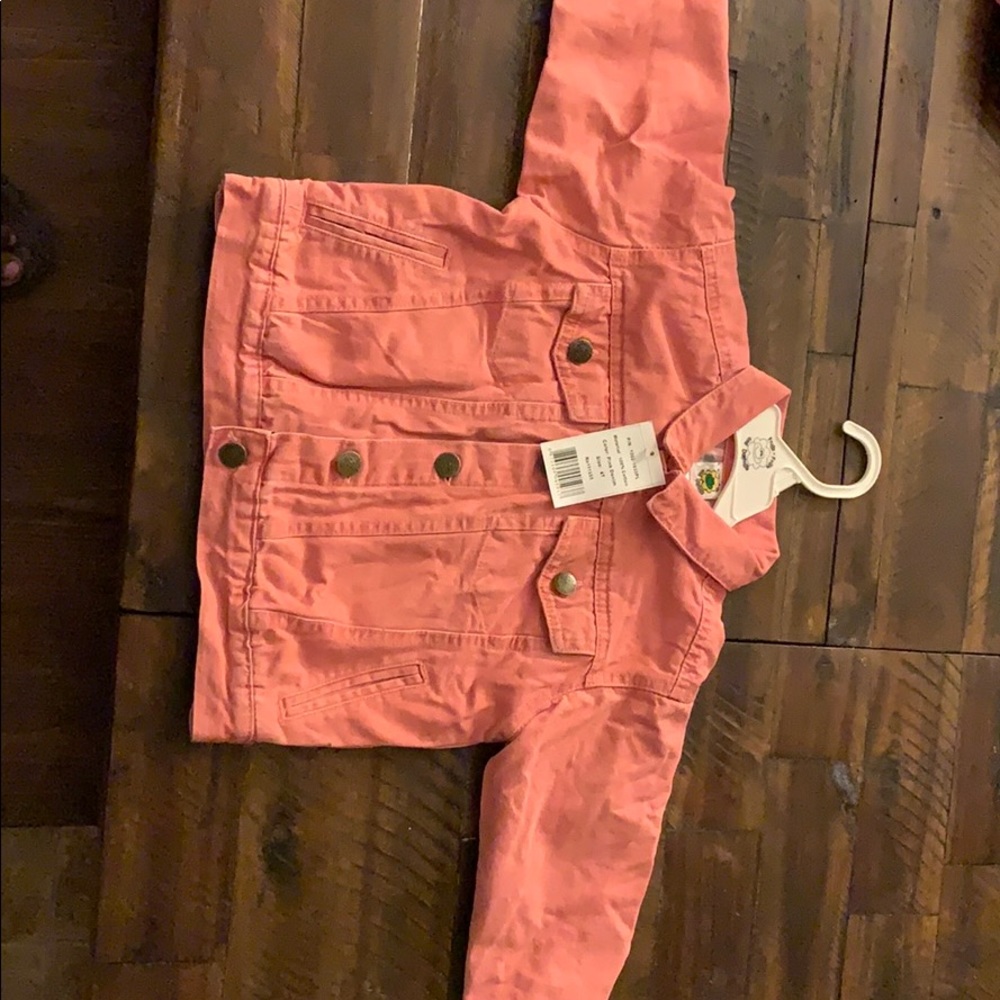 Gross frills and daffodils pink jean jacket 4T